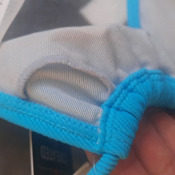 Salt + Cove Macy's NWT Turquoise Halter Triangle Strappy Bikini Top Size Large - Picture 5 of 10